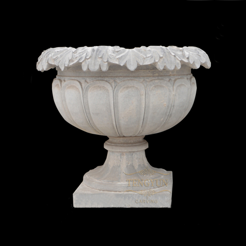 Beautiful-White-Marble-Carving-Flowerpot