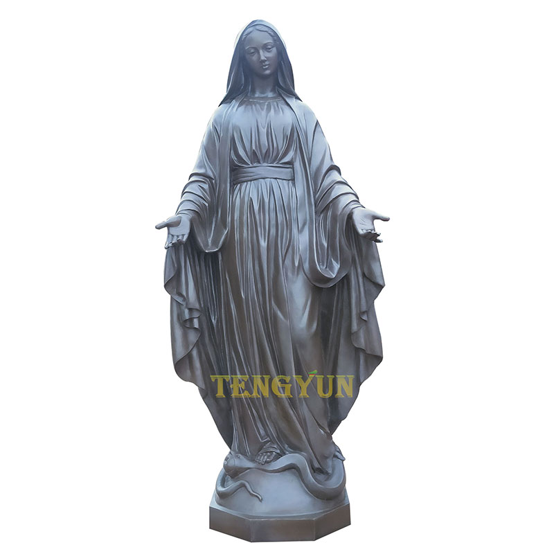 Bronze Virgin Mary statue