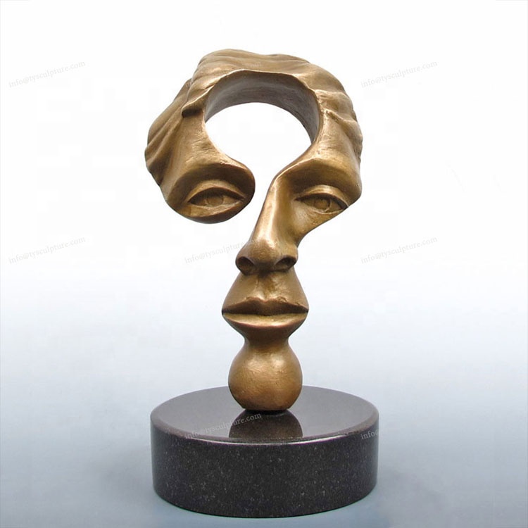 Bronze abstract face sculpture (3)