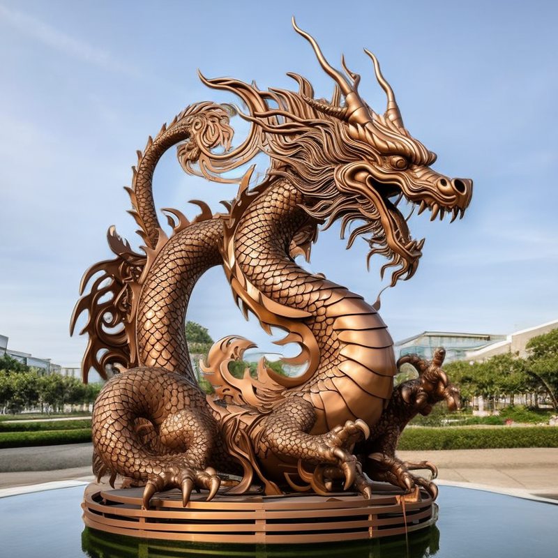 Bronze dragon sculpture (4)