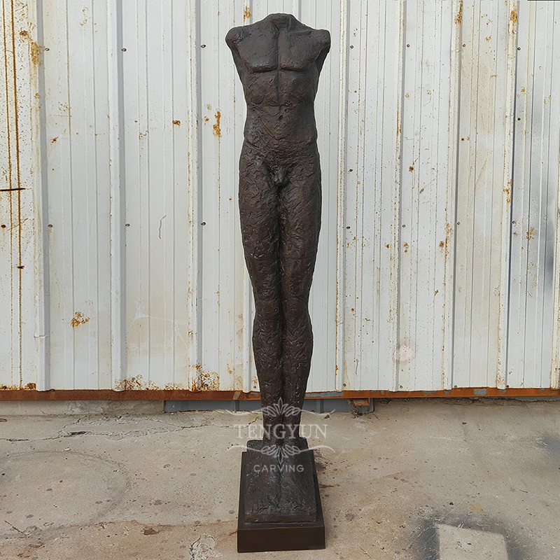 Bronze male torso sculpture (1)