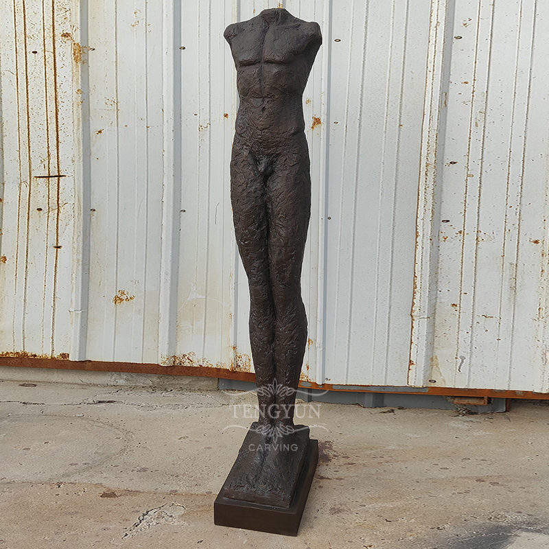 Bronze male torso sculpture (2)