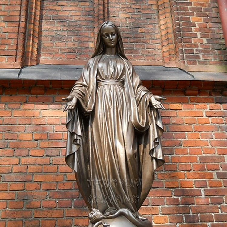 Bronze mary statue (4)