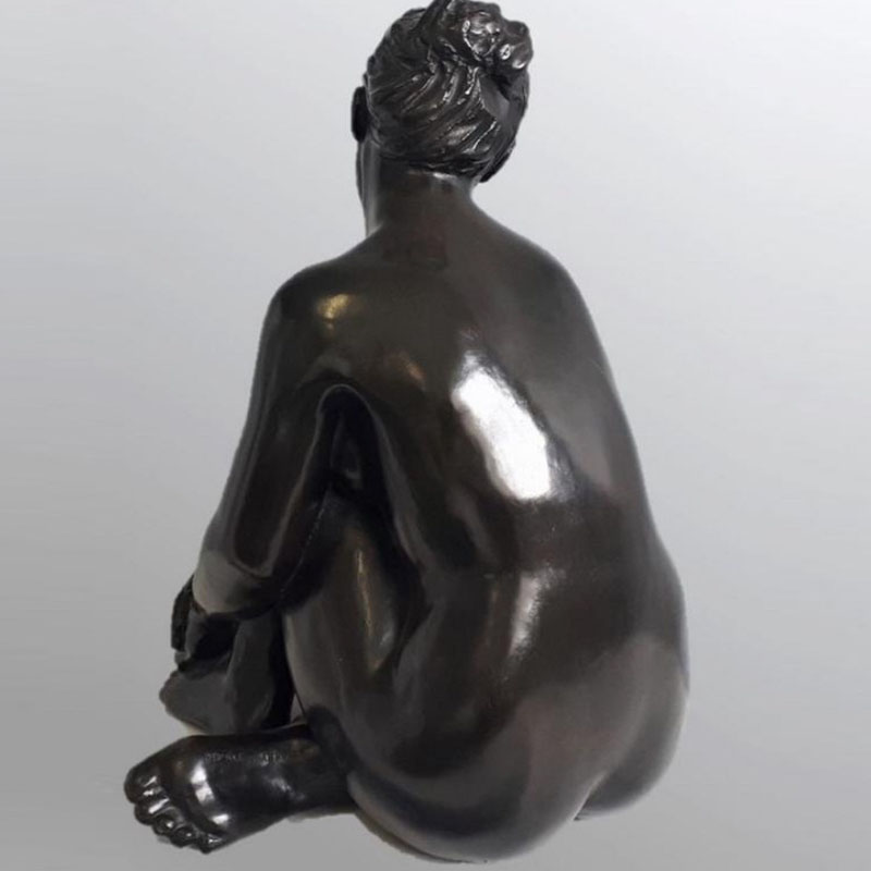 Bronze nude sitting lady statue (2)