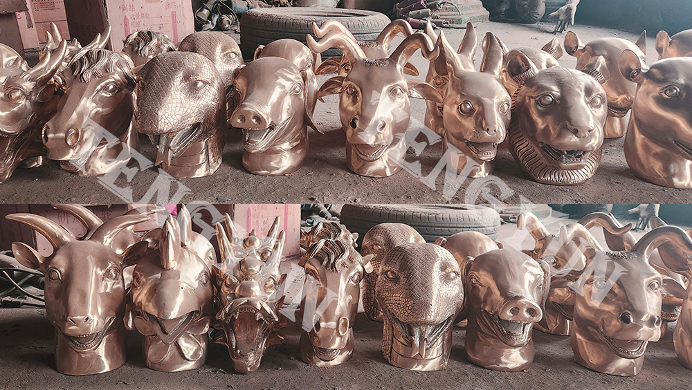 Bronze zodiac heads