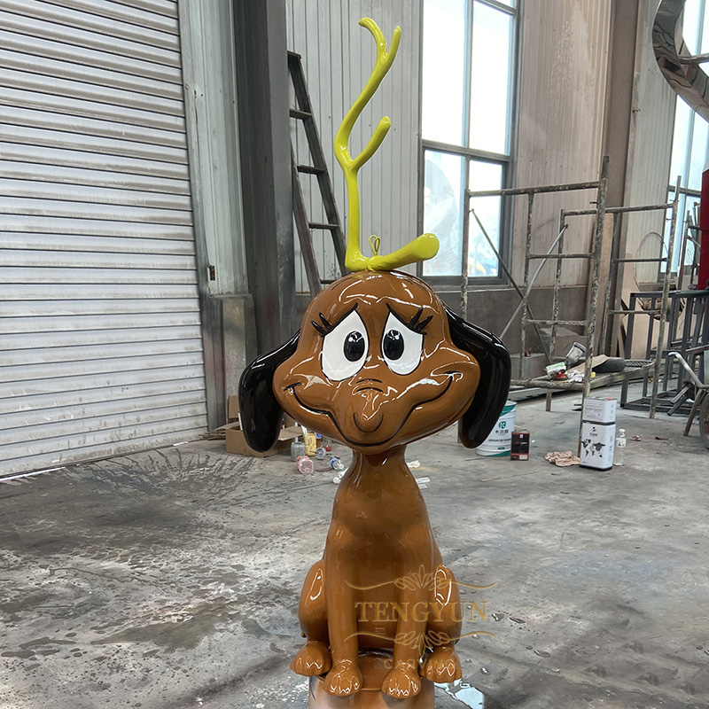 Christmas decorative fiberglassgrinch dog sculpture (2)