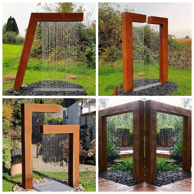 Corten-water-feature-Statue