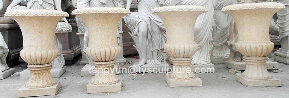 Egyptian Beige Marble Flowerpots for sale