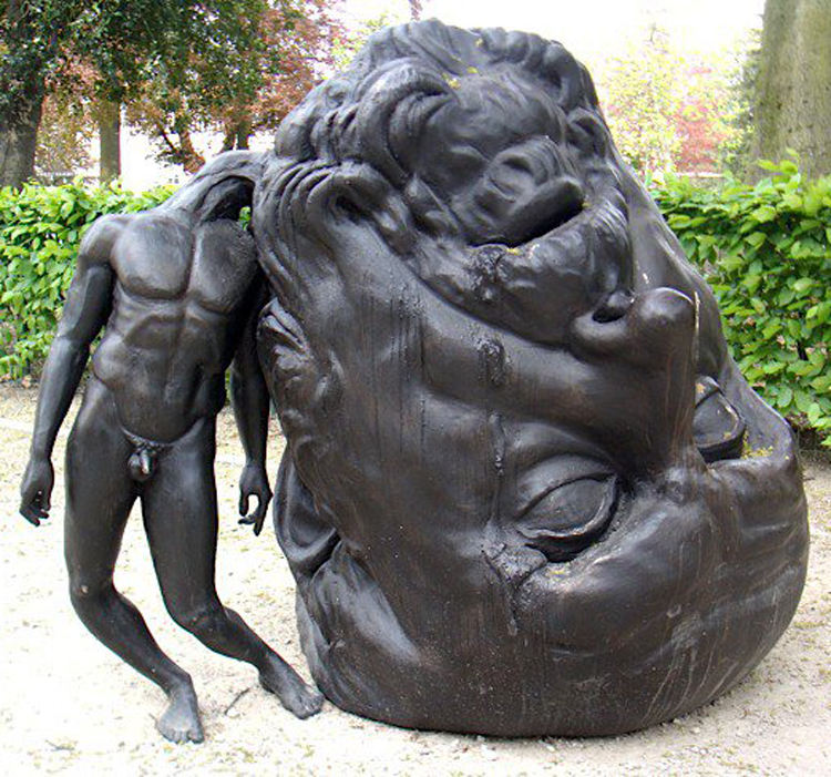 Famous Bronze Statue Enormous Heads The “Weight of Thought”Big Head Little Body Sculpture (2)