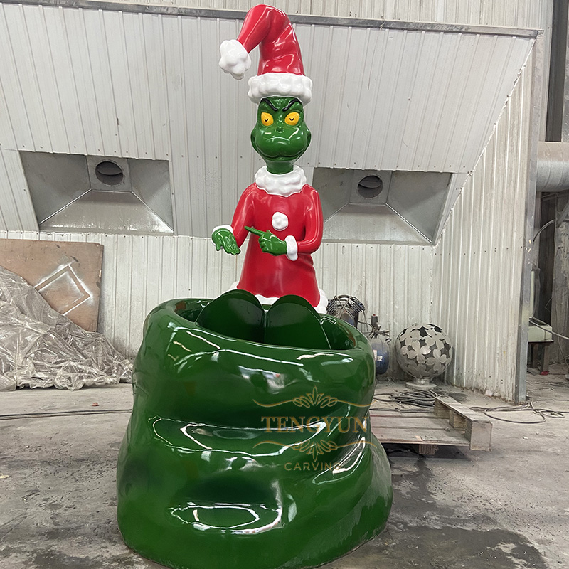 Grinch fiberglass sculpture