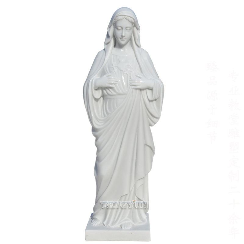 Handmade Catholic Statue of the Immaculate Heart of Mary marble statue