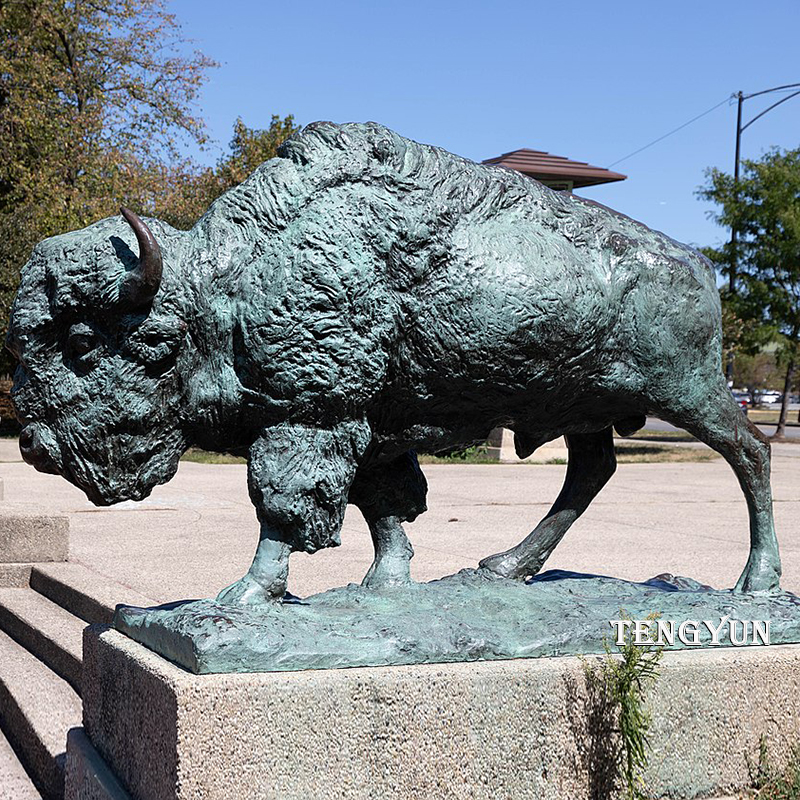 Large size bronze bison sculpture (2)