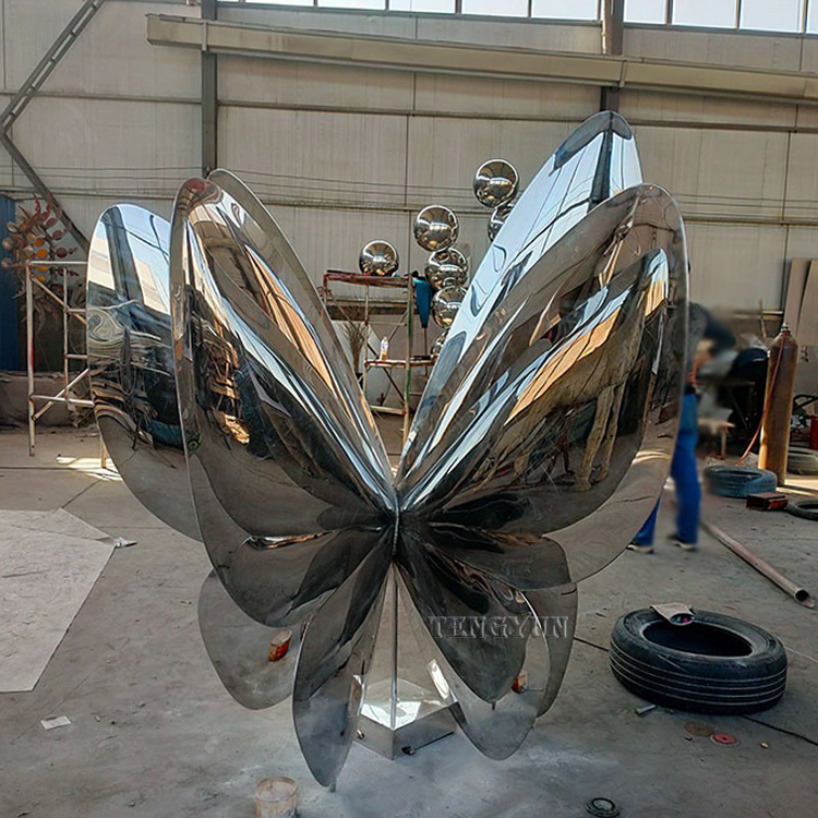 Large size garden decorative metal stainless steel butterfly sculpture (1)