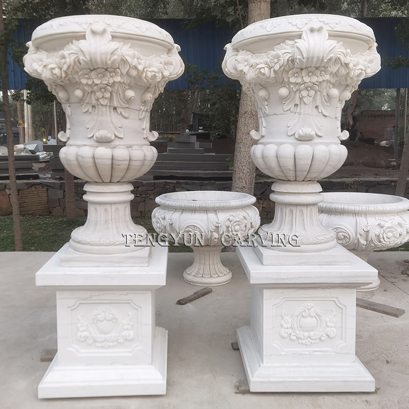 Natural marble flowerpot for sale