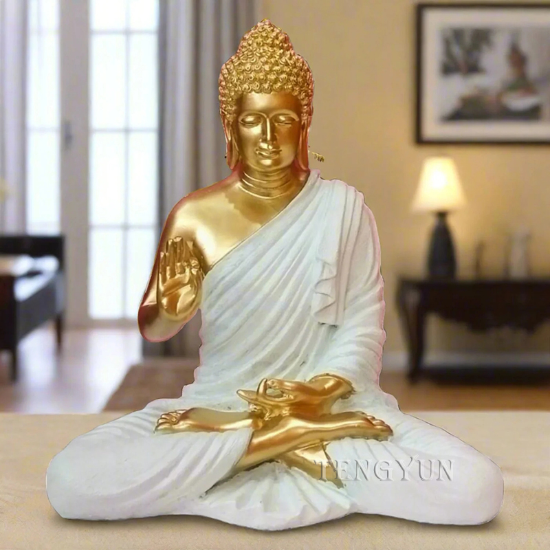 https://www.firststatue.com/home-decor-sit-buddha-bronze-statue-gold-and-white-buddhism-sculpture-product/