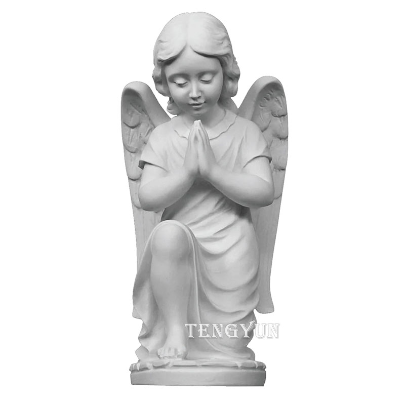 White marble praying angel statue (1)