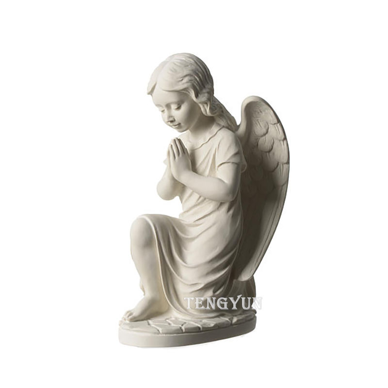 White marble praying angel statue (3)