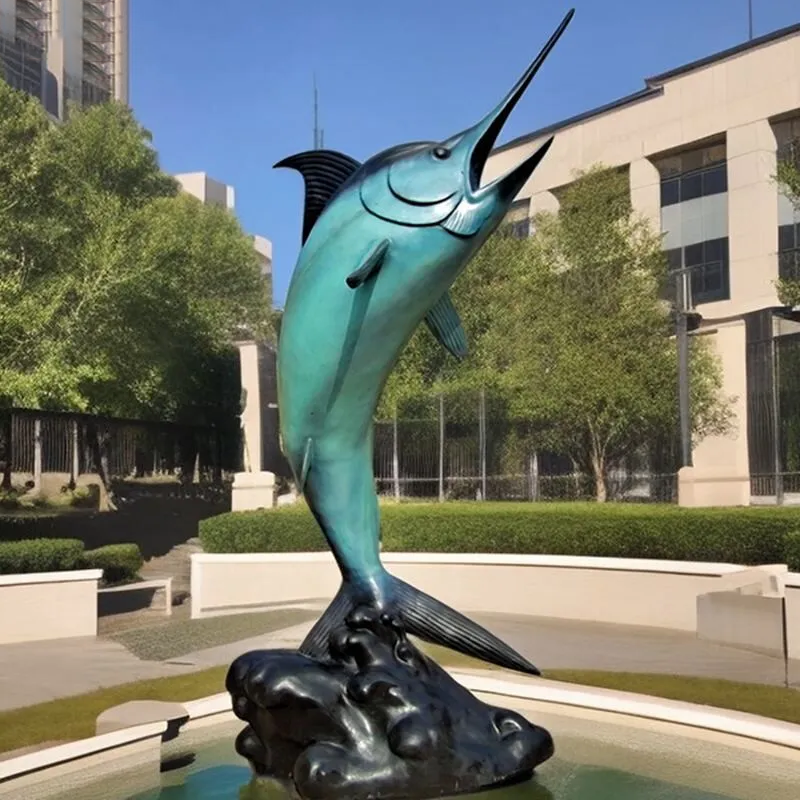 bronze Marlin Fish sculpture (1)