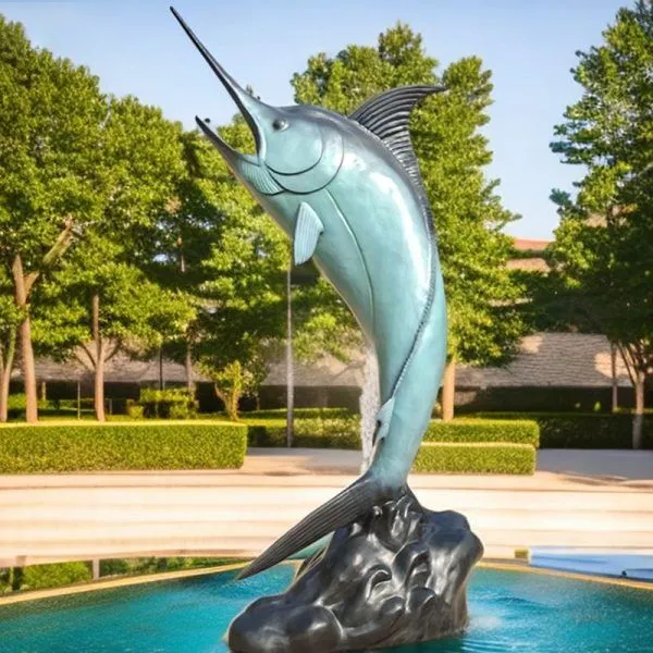 bronze Marlin Fish sculpture (2)