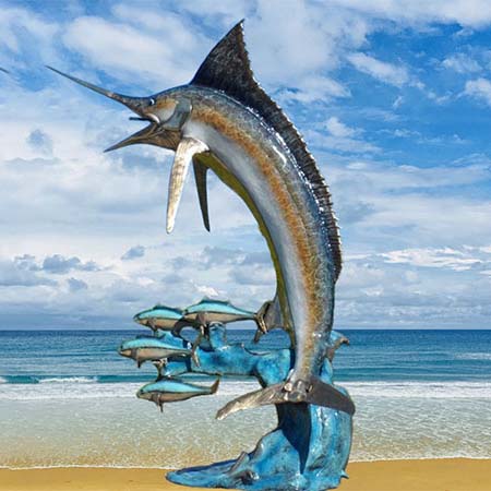 bronze Marlin Fish sculpture (4)