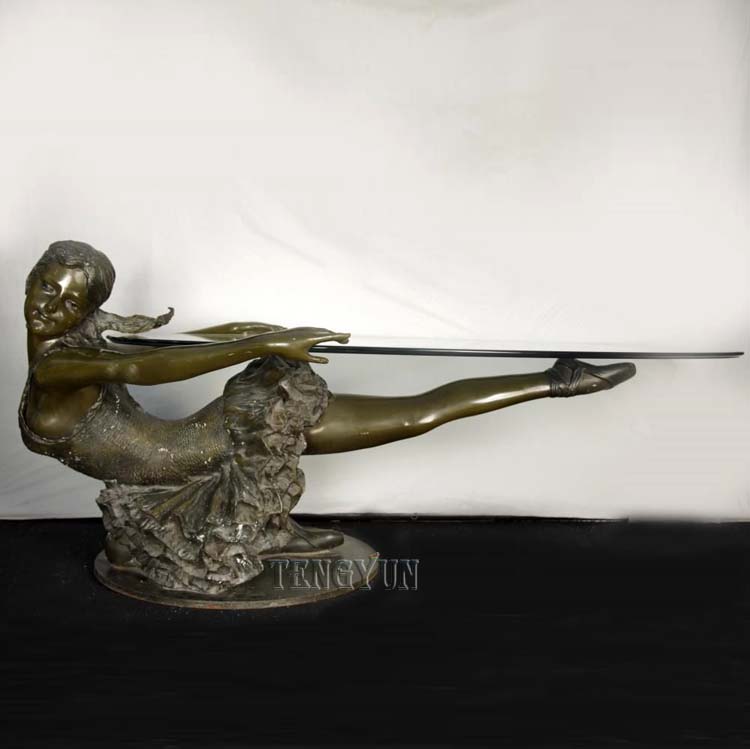 bronze ballet girl coffee table