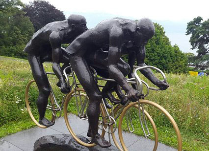 bronze bicycle sculptures (2)