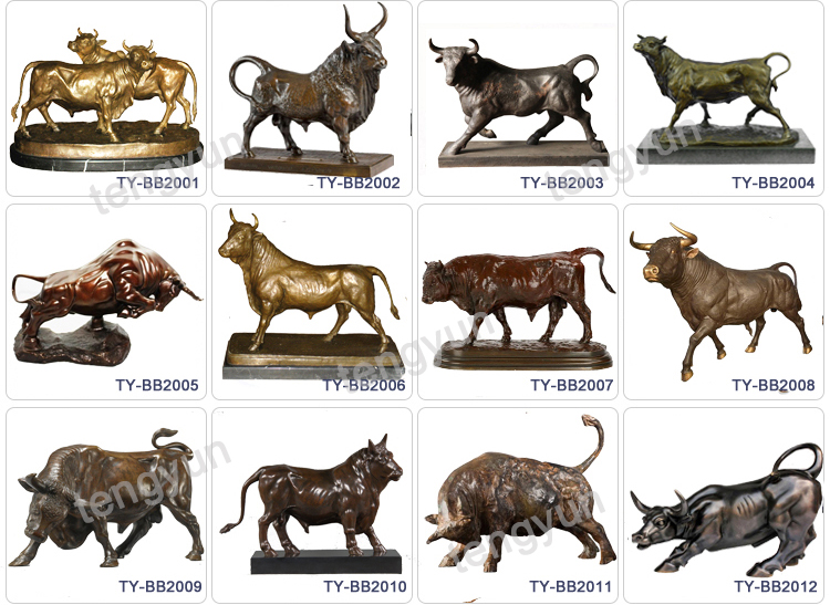 bronze bull sculptures