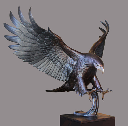 bronze cast eagle sculpture (1)