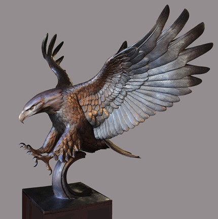 bronze cast eagle sculpture (2)