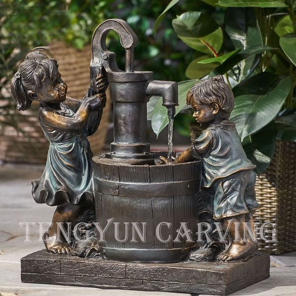 bronze children water fountain (2)