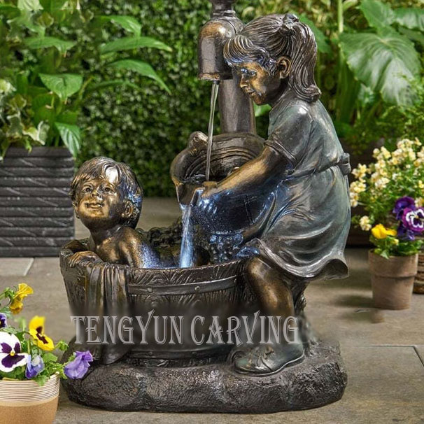 bronze children water fountain (3)