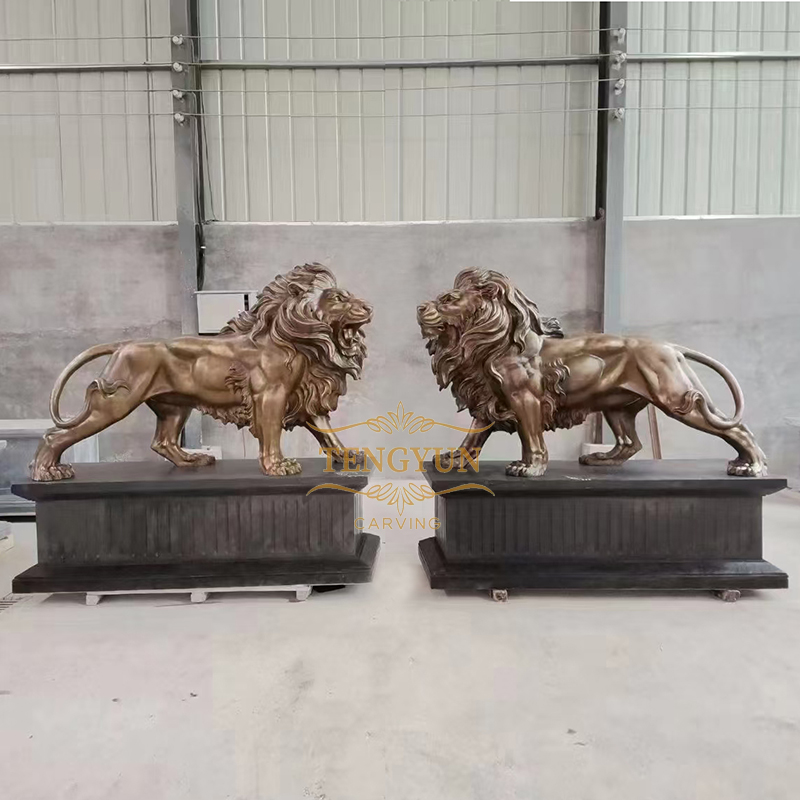 bronze lion sculpture