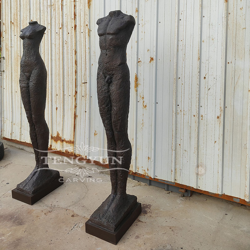 bronze male and female torso sculpture (1)