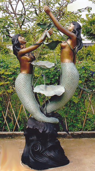 bronze mermaid water fountain (1)