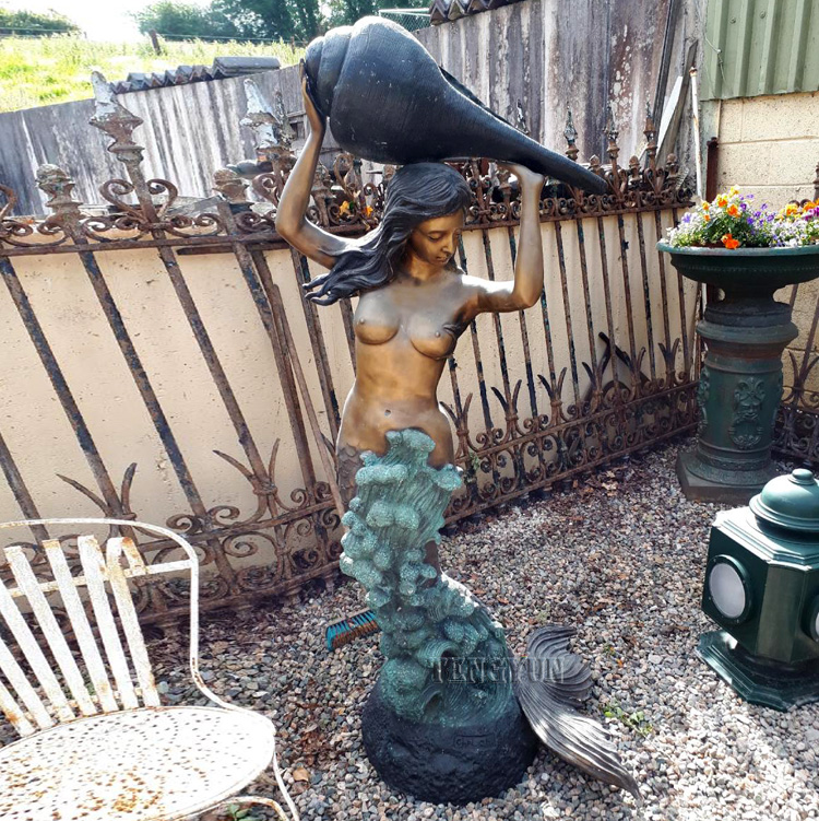 bronze mermaid water fountain (3)