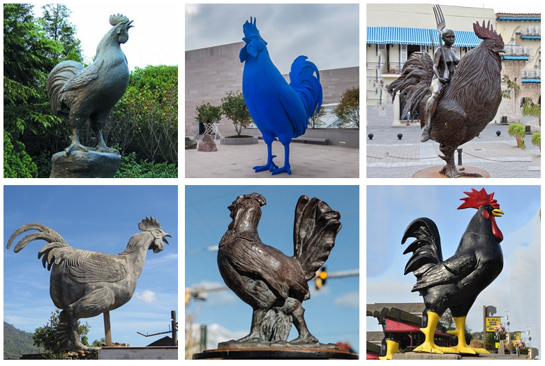 bronze rooster sculptures for sale