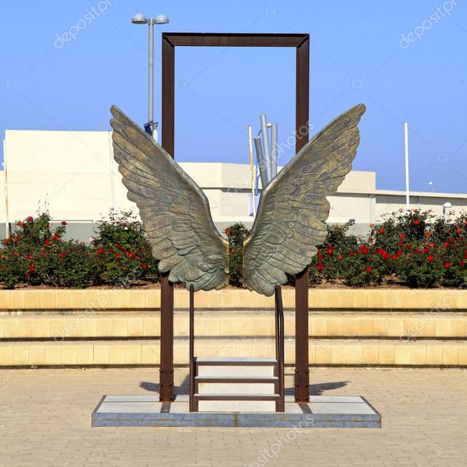 bronze wing sculpture