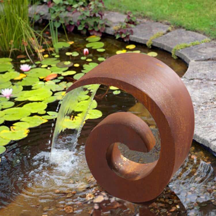 corten steel water feature 2