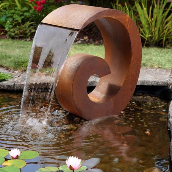 corten steel water feature