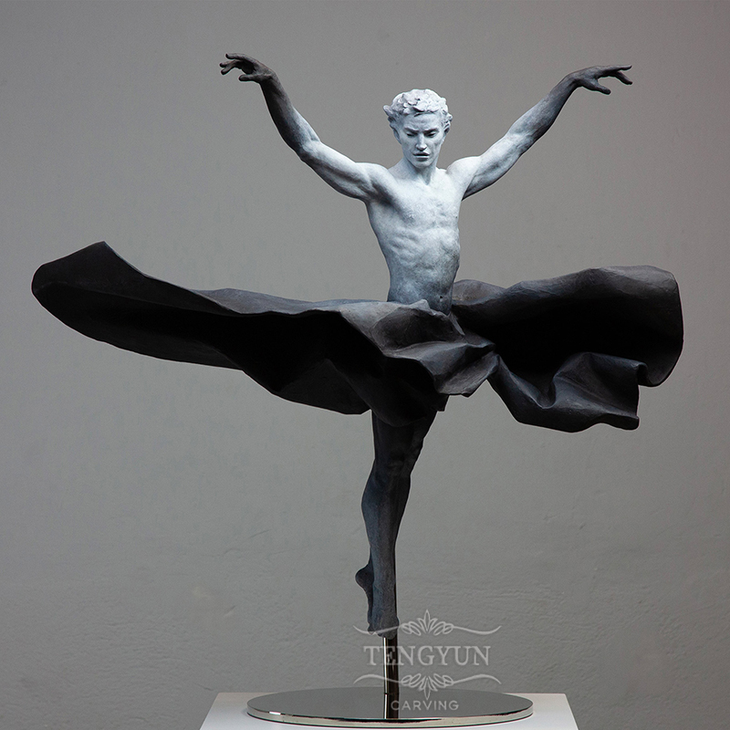 home decorative bronze dancer man statue (1)