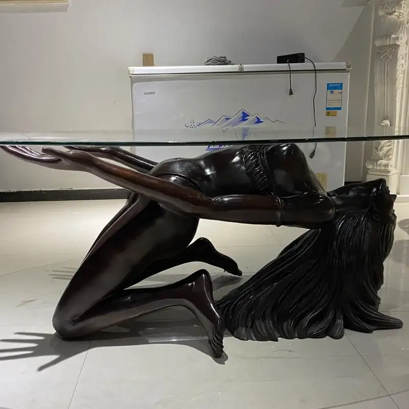 life size female statue coffee table