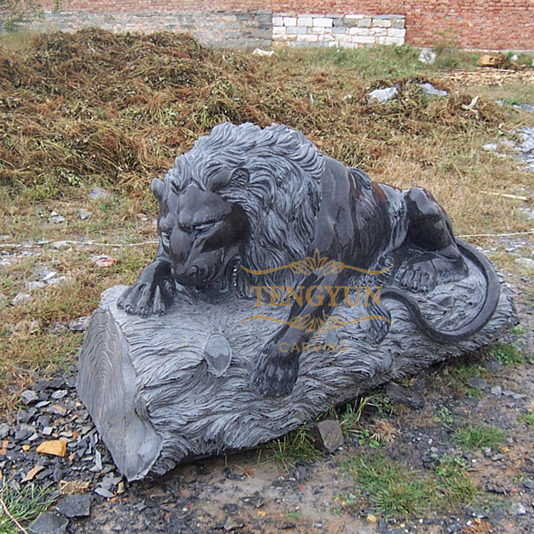 marble carved sleeping lion marble statues (3)