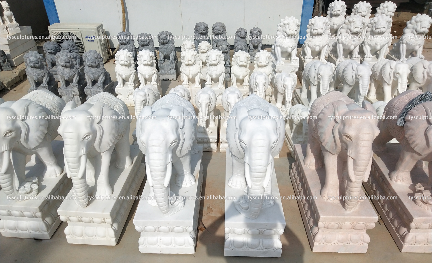 marble elephant sculptures