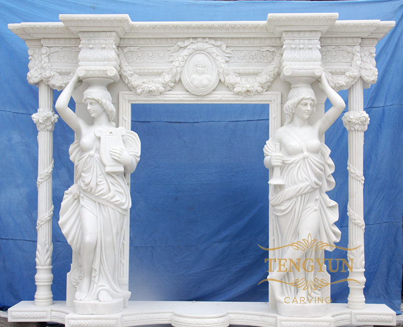 marble fireplace double layer fireplace mantels (2)