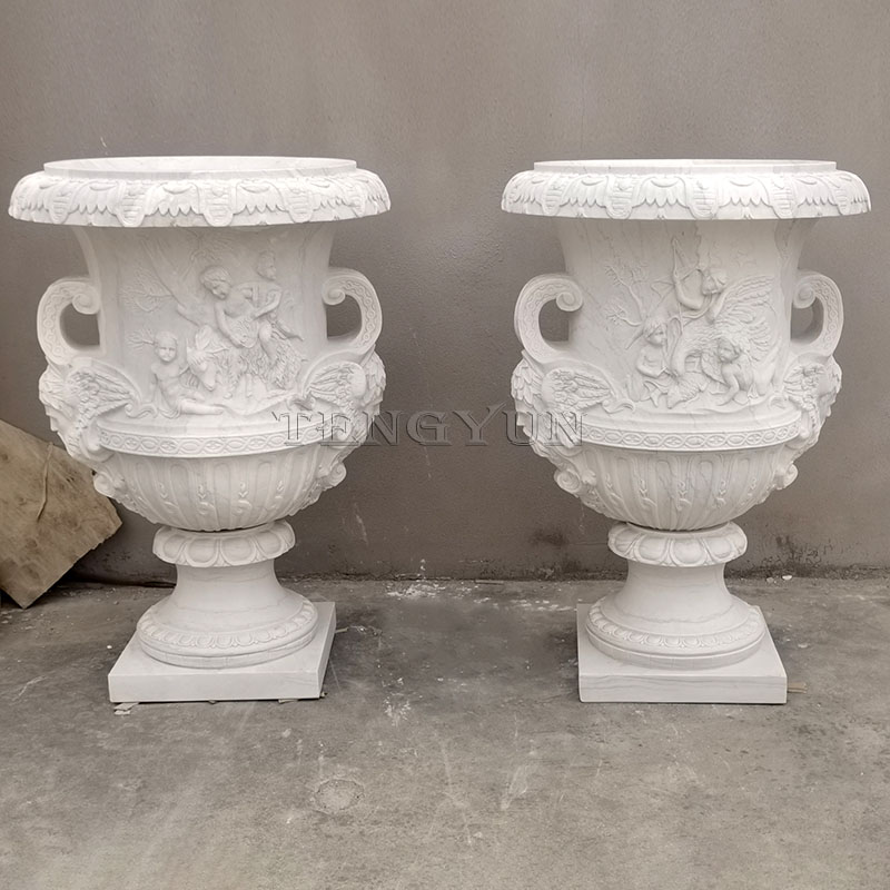 marble garden pots and planters