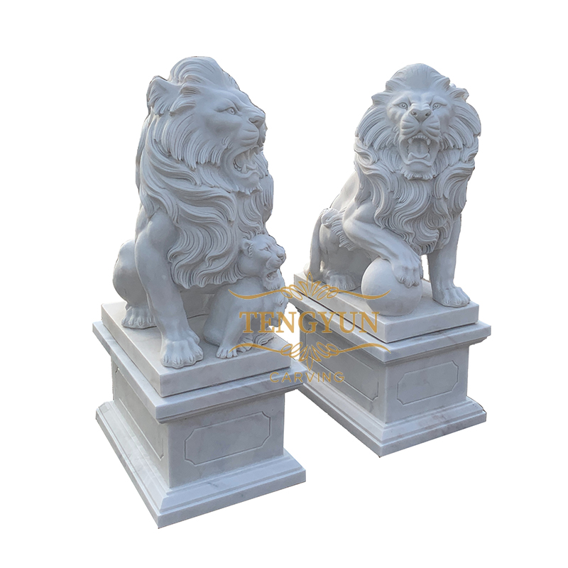 marble lion sculptures (1)