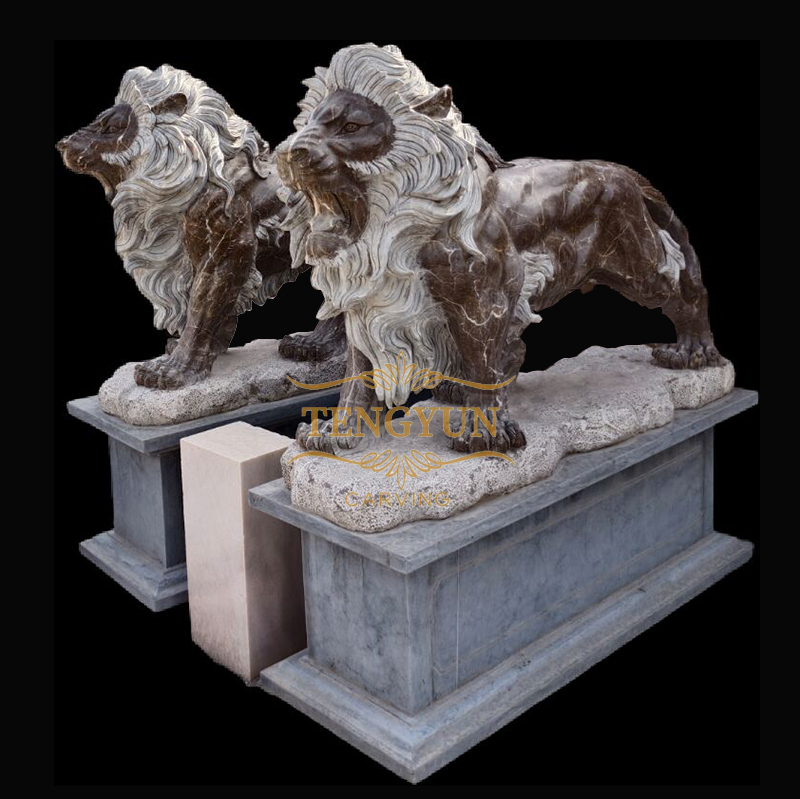 marble lion sculptures (2)