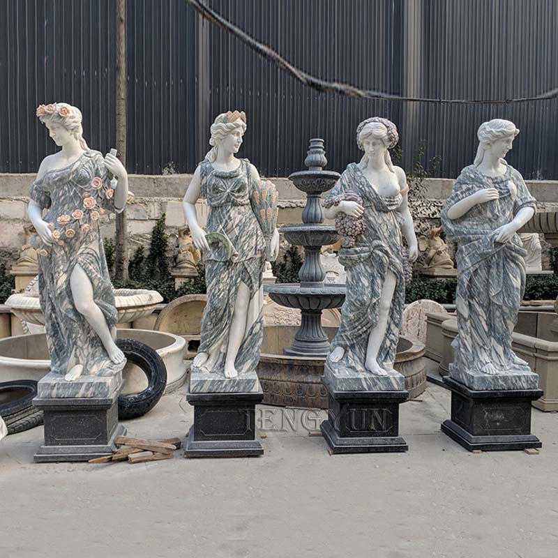 natural marble hand carved four season sculptures