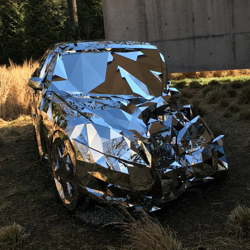 stainless steel abstract car sculpture (2)