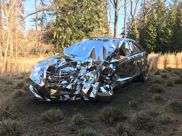 stainless steel abstract car sculpture (4)